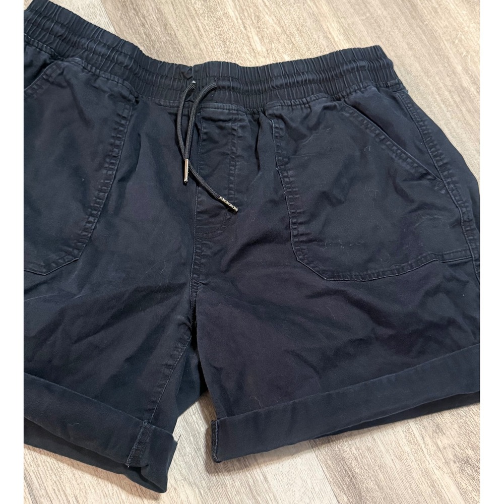 American Outback Mens Navy Blue Elastic Waist Drawstring Cuffed Shorts Size M